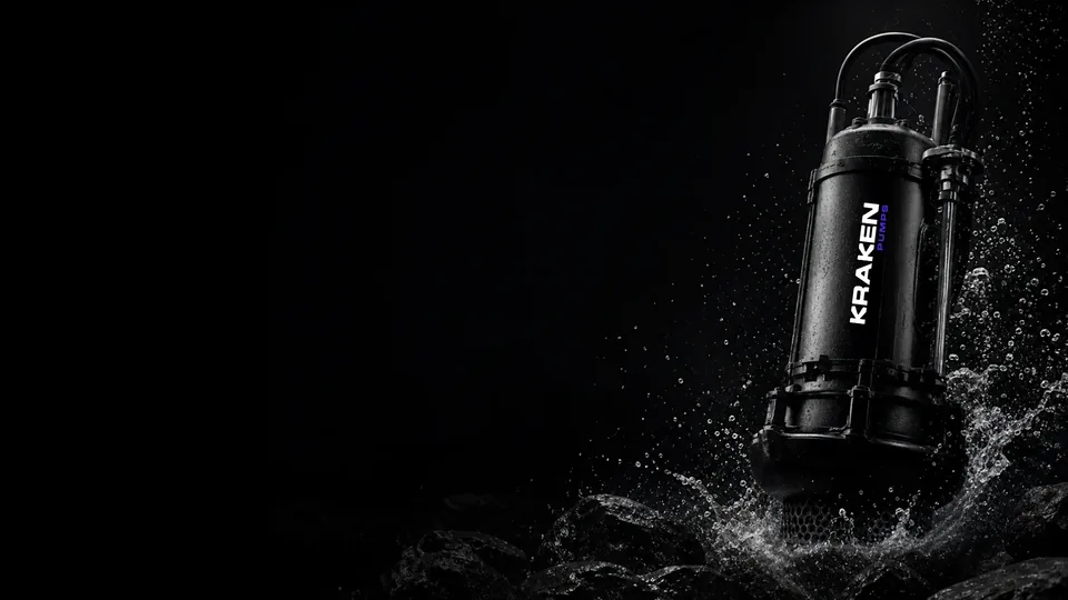 Bomba Kraken sobre fondo negro, rodeada de salpicaduras de agua
